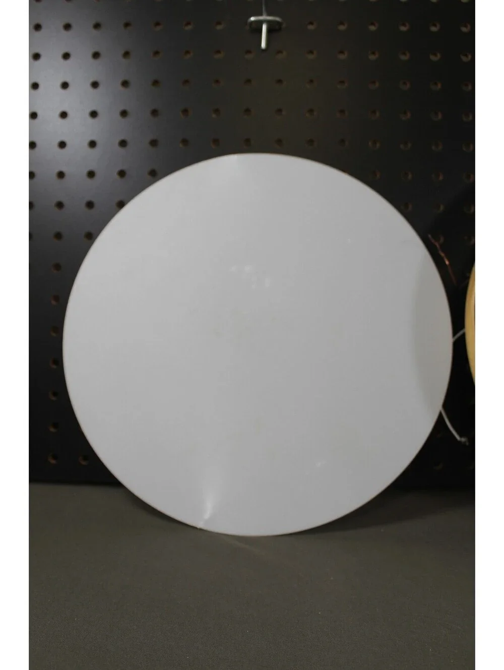 Modern Round LED Flush Mount Ceiling Light Black Wood Accent